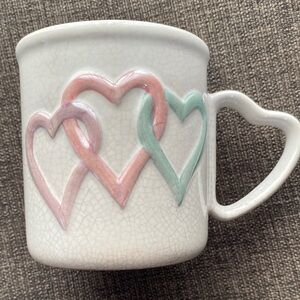 Vintage Mary Kay Mug with Pink and Blue Heart Design